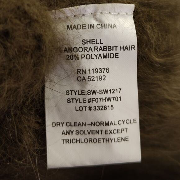 Helmut Lang Angora Wool Knit Sweater Olive Khaki Fuzzy Minimalist Size S - Picture 10 of 10